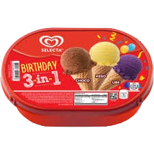 SELECTA BIRHTDAY 3IN1 CHOCO-KESO-UBE 750ML