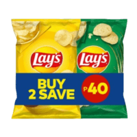 Lay's Reguar + Lay's Sour Cream and Onion Save P40 | 6.5oz
